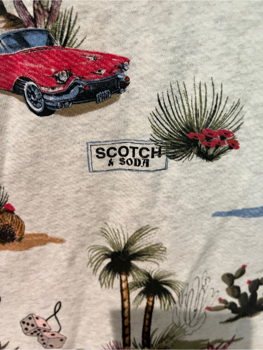 Scotch & Soda Men’s Desert Print Crewneck Sweater - Light Tan Cream - Picture 5 of 6